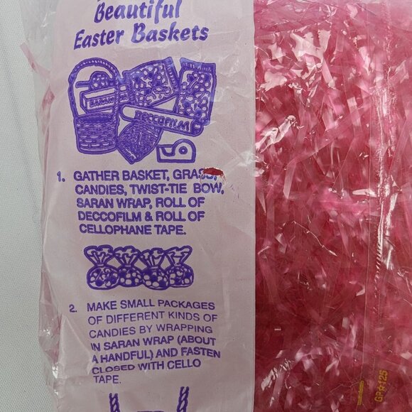 Vintage Hopalong Hollow Easter Grass Lot of 5 Yellow Pink Green Purple 1996 NOS - Picture 6 of 12